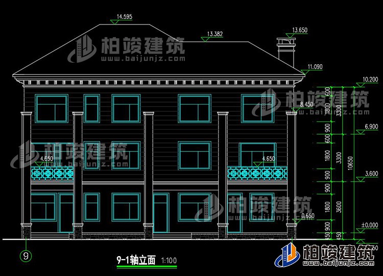 背立面图