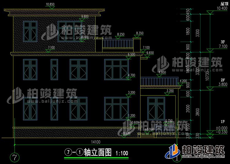 背立面图