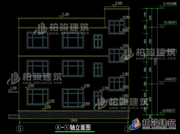 背立面图