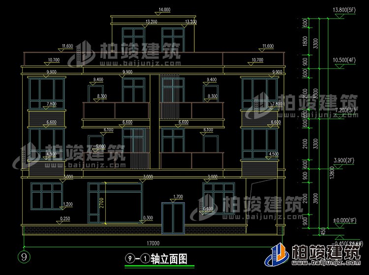 背立面图